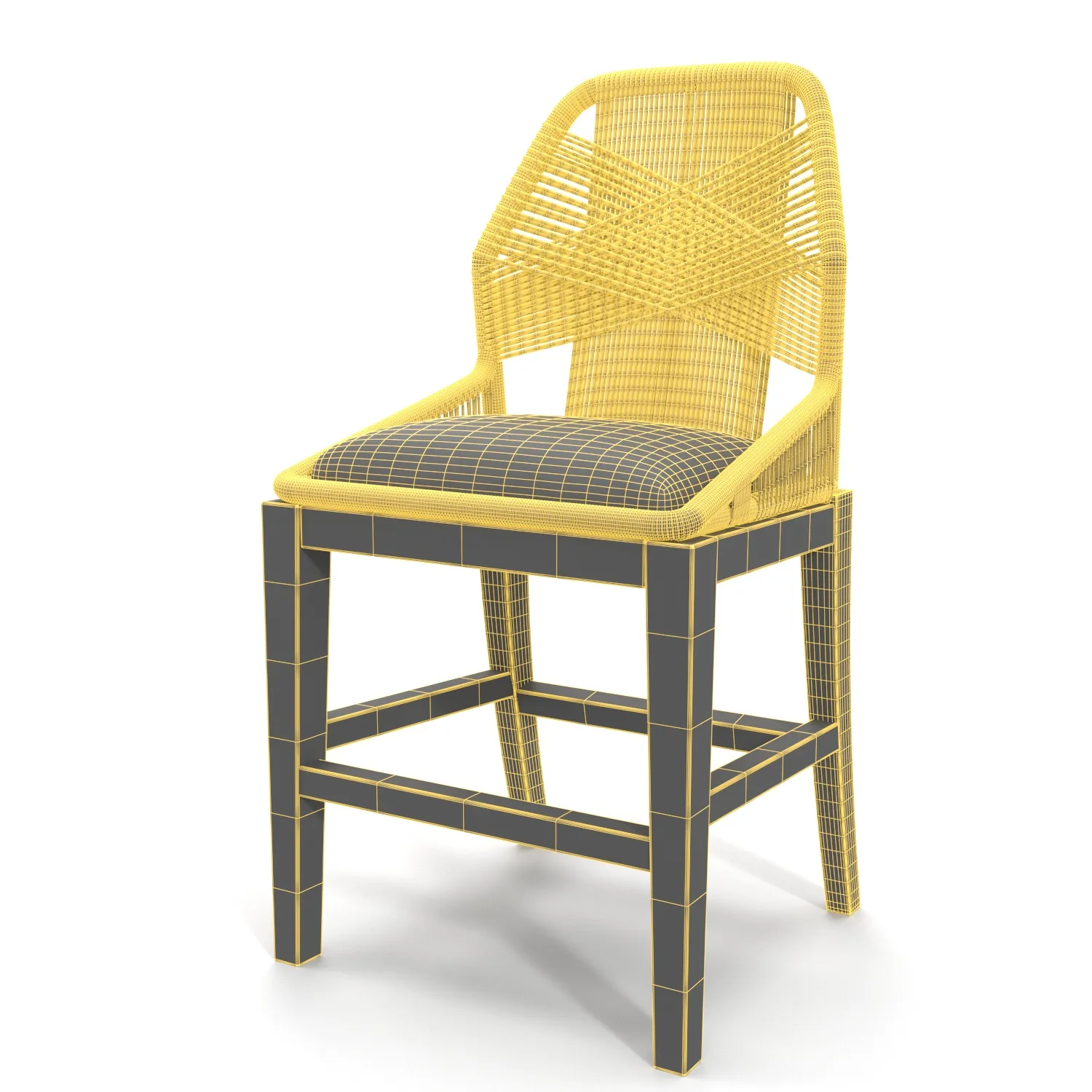 Loom Outdoor Barstool PBR 3D Model_07